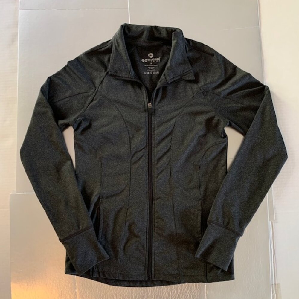 90 Degree By Reflex Slim Fit Jacket Grey Full Zipper Medium